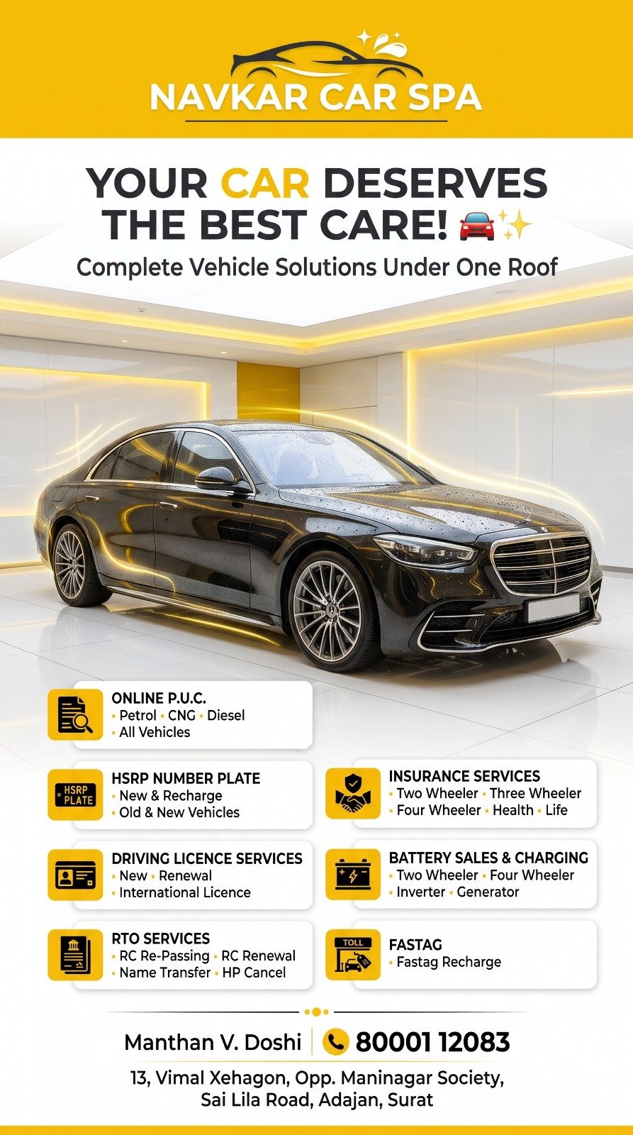 Navkar Car Spa Official Service Brochure